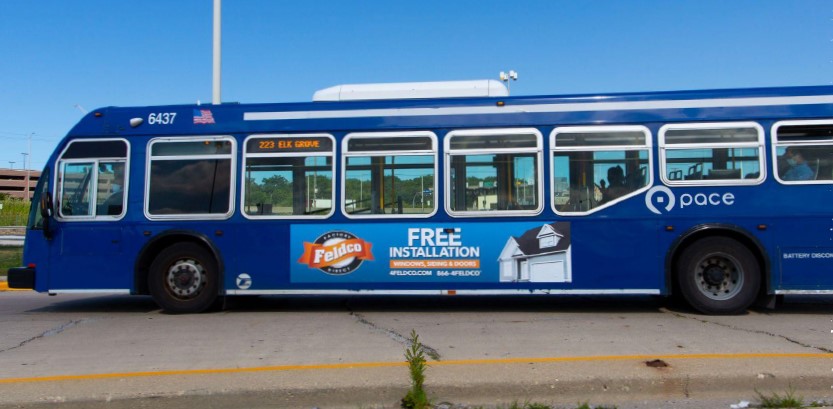 Image of a king size advertisement on a Pace bus