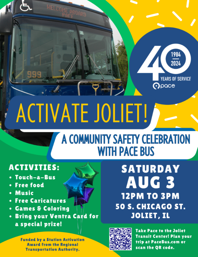 Graphic promoting Activate Joliet event