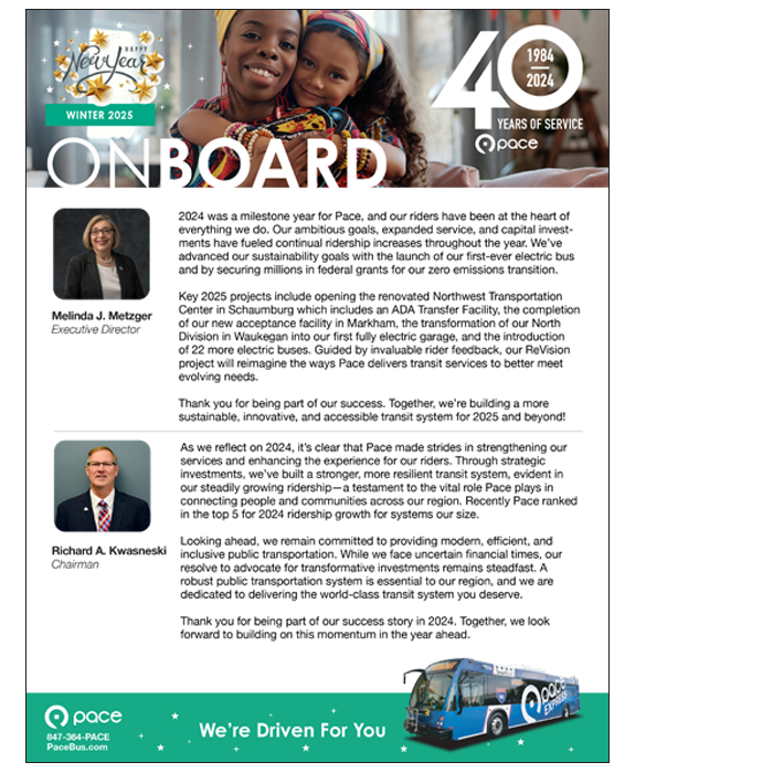 Image of the cover of the On Board newsletter Winter 2025 issue