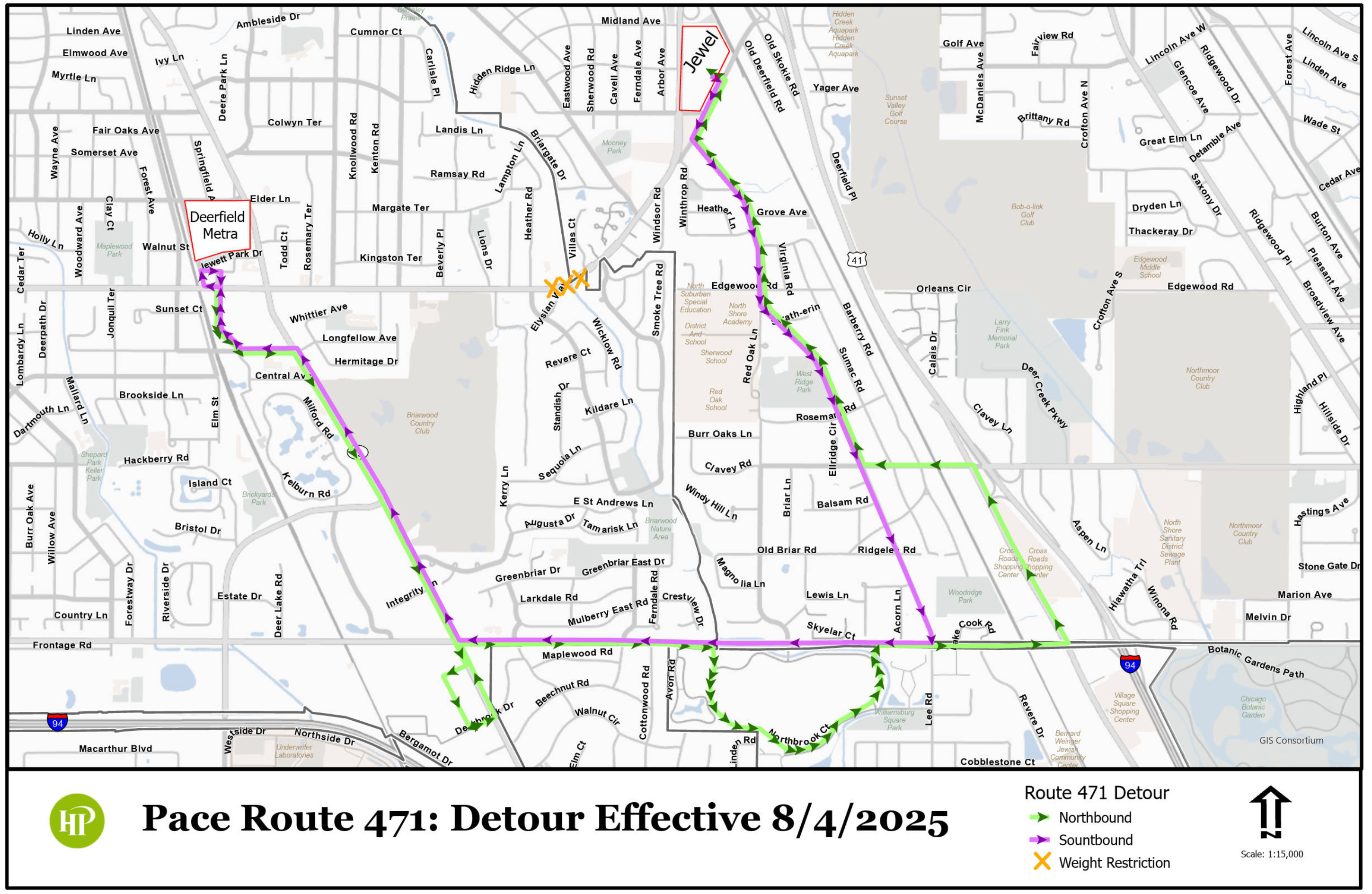 Route 471 Detour Map