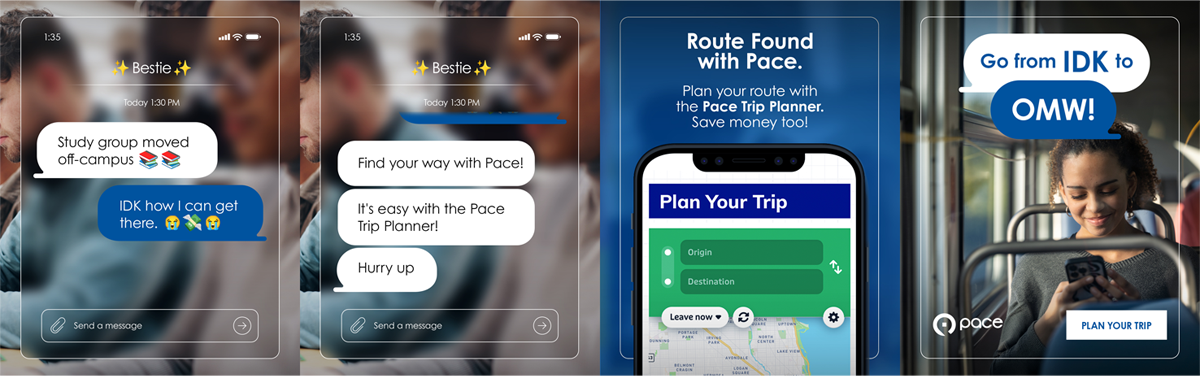 Images from the Transit marketing campaign for college students
