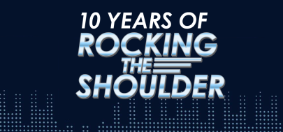 Bus on Shouder 10 year anniversary logo