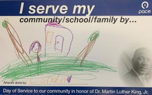 Image showing a Car card made by a kid named London in honor of Dr Martin Luther King Jr.