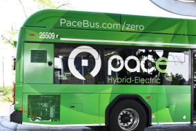Side view of the Hybrid-electric bus